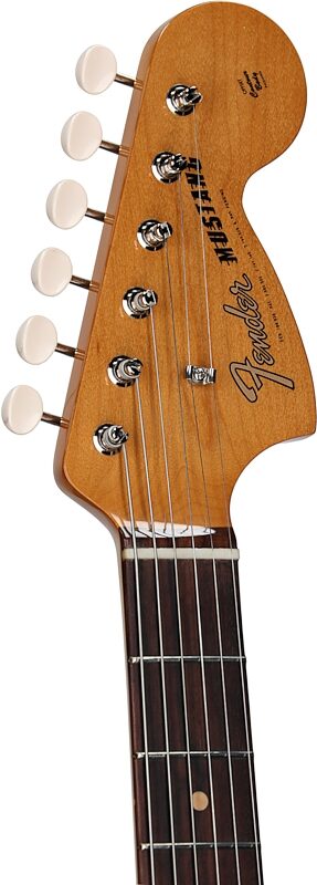 open zoom image for Fender Vintera III Mid 60s Mustang Electric Guitar (with Gig Bag), Olympic White, Rosewood Fretboard, Open Box (Very Good), Headstock Left Front