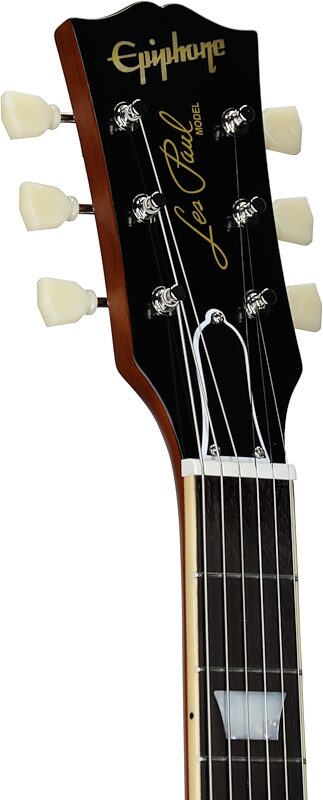 open zoom image for Epiphone Inspired by Gibson Custom 1957 Les Paul Goldtop Reissue Electric Guitar (with Case), New, Headstock Left Front