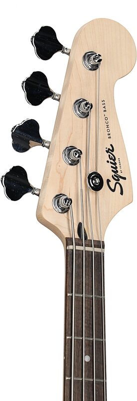 open zoom image for Squier Sonic Bronco Bass Guitar, Laurel Fingerboard, Black, Headstock Left Front