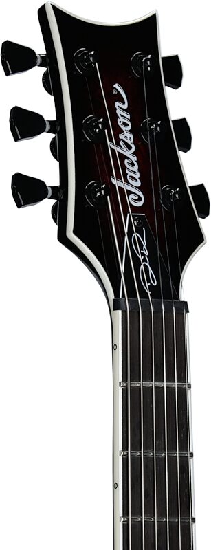 open zoom image for Jackson Pro Series Diamond Rowe Monarkh Electric Guitar (with Gig Bag), Dark Rose, Headstock Left Front