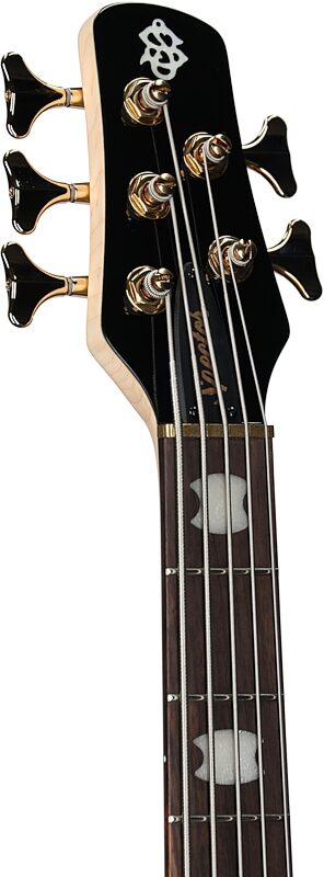 open zoom image for Spector Icon NS-5 Bolt-On Electric Bass, Black Gloss, Headstock Left Front