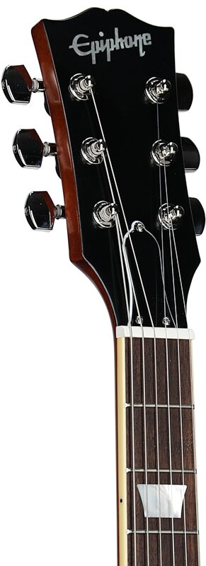 open zoom image for Epiphone Kirk Hammett "Greeny" 1959 Les Paul Standard Electric Guitar (with Case), Greeny Burst, Headstock Left Front
