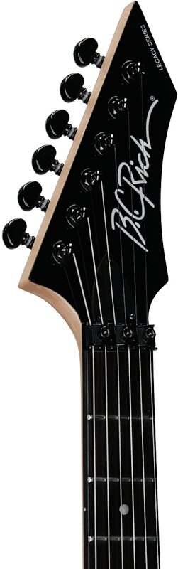 open zoom image for B.C. Rich ST3 Retro II Floyd Rose Electric Guitar, Black, Headstock Left Front