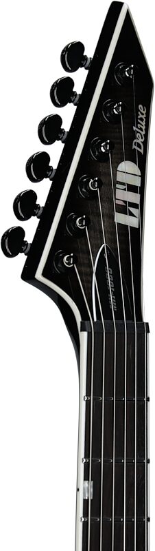 open zoom image for ESP LTD MH-1000 EverTune Electric Guitar, Charcoal Burst, Headstock Left Front