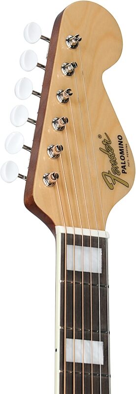 open zoom image for Fender Palomino Vintage Acoustic-Electric Guitar (with Case), Aged Natural, Headstock Left Front