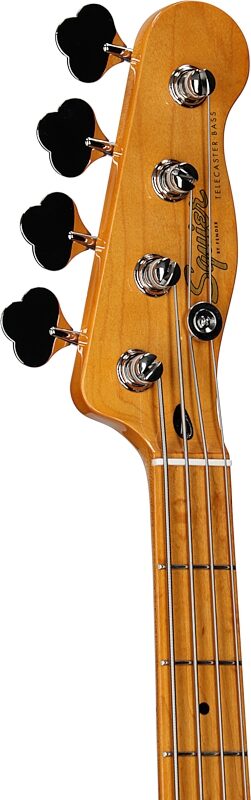 open zoom image for Squier Classic Vibe Telecaster Electric Bass, with Maple Fingerboard, Vintage White, Headstock Left Front
