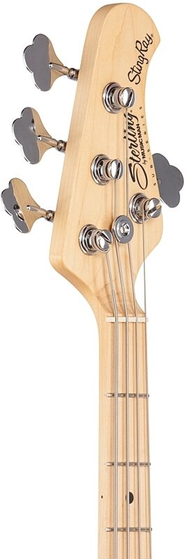 open zoom image for Sterling by Music Man StingRay Electric Bass, Black, Hard Maple Fretboard, Headstock Left Front