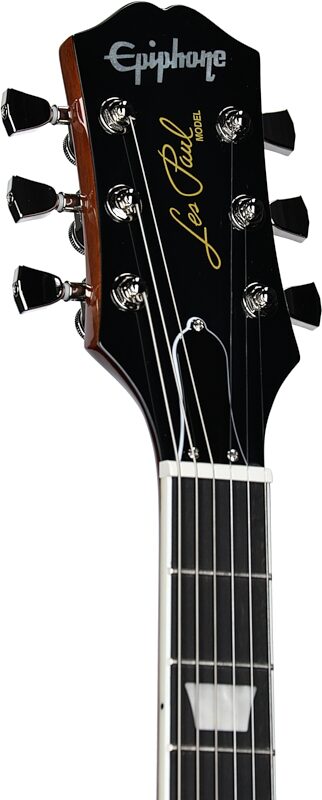 open zoom image for Epiphone Les Paul Modern Figured Electric Guitar, Mojave Burst, with Gig Bag, Headstock Left Front