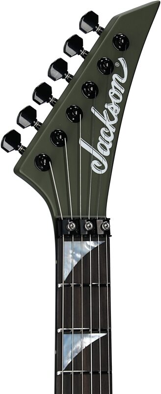 open zoom image for Jackson American Soloist SL2MG Electric Guitar (with Case), Matte Army Drab, Headstock Left Front
