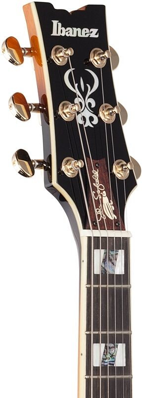 open zoom image for Ibanez JSM10 Semi-Hollowbody Electric Guitar (with Case), Vintage Yellow Sunburst, Headstock Left Front