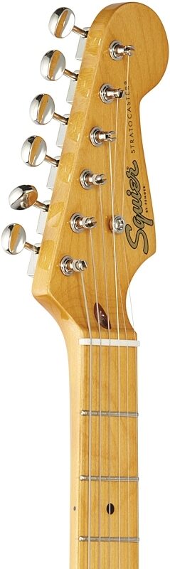 open zoom image for Squier Classic Vibe '50s Stratocaster Electric Guitar, with Maple Fingerboard, Black, Headstock Left Front