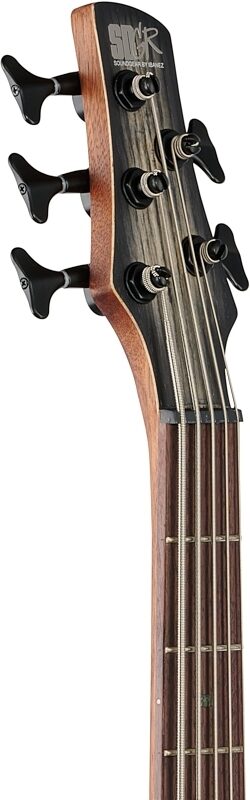 open zoom image for Ibanez SR605E Electric Bass, 5-String, Black Stained Burst, Headstock Left Front