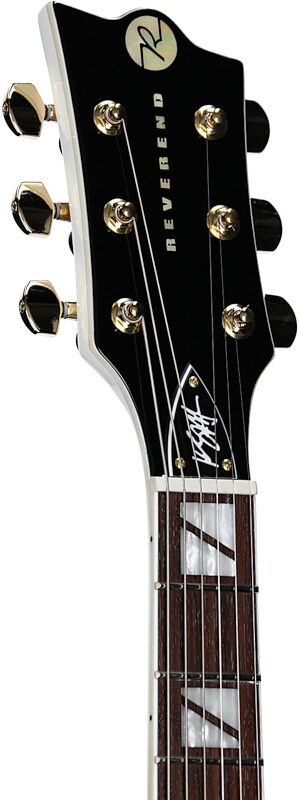 open zoom image for Reverend Kyle Shutt II Electric Guitar, Ice White, Headstock Left Front
