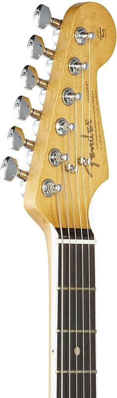 open zoom image for Fender Kurt Cobain Jaguar Electric Guitar, with Rosewood Fingerboard (with Case), 3-Color Sunburst, Headstock Left Front