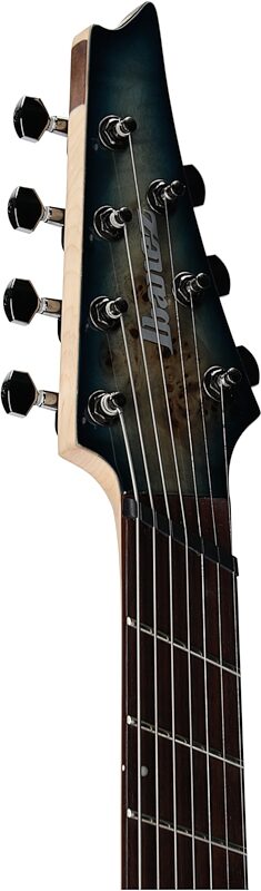 open zoom image for Ibanez RGMS7PB Multi-Scale Electric Guitar, 7-String, Cosmic Blue Sunburst, Headstock Left Front