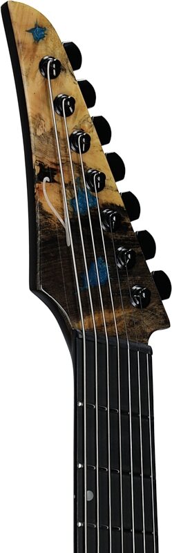 open zoom image for Legator Ninja X7F Multi-Scale Guitar, 7-String, Caribbean Blue, Headstock Left Front