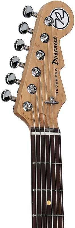 open zoom image for Reverend Descent Baritone Electric Guitar, Purple Punch, Open Box (Very Good), Headstock Left Front