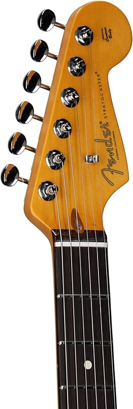 open zoom image for Fender American Professional Classic Stratocaster HSS Electric Guitar, Rosewood Fingerboard (with Gig Bag), Sherwood Green, Headstock Left Front