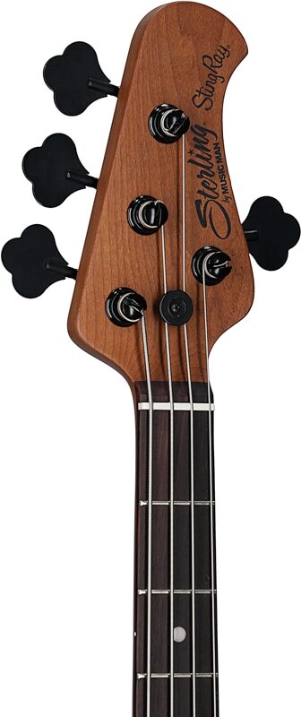 open zoom image for Sterling by Music Man StingRay RAY34 Electric Bass, Purple Sparkle, Rosewood Fretboard, Headstock Left Front