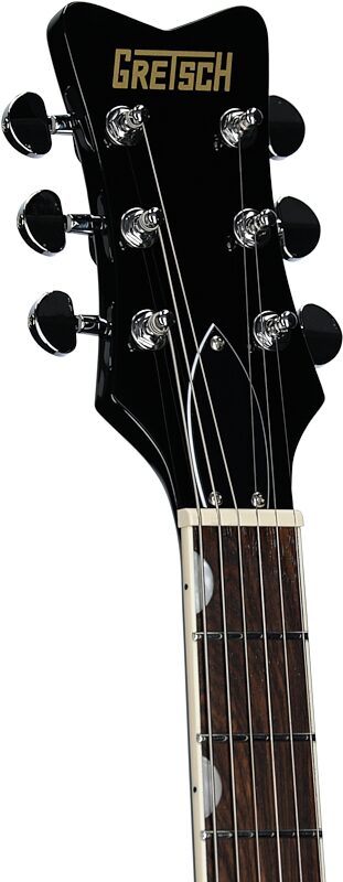 open zoom image for Gretsch Streamliner Jet 1 Pickup Electric Guitar, Black, Headstock Left Front