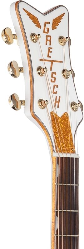 open zoom image for Gretsch G5022CWFE Rancher Falcon Jumbo Acoustic-Electric Guitar, White, Headstock Left Front