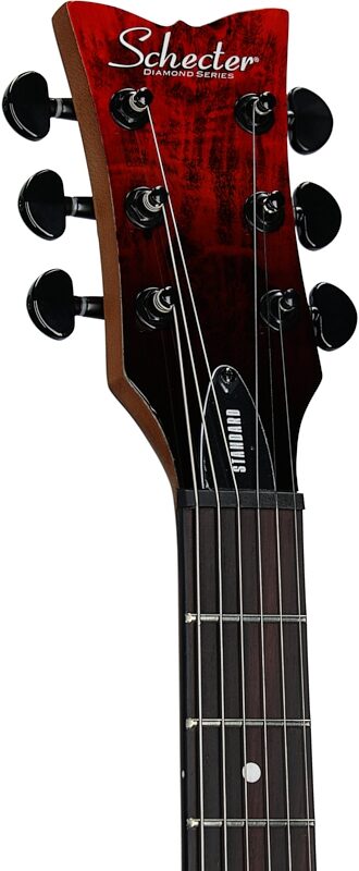 open zoom image for Schecter Solo II Standard Electric Guitar, Blood Burst, Headstock Left Front