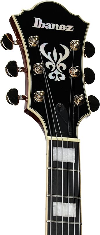 open zoom image for Ibanez Artcore Expressionist AF95 Electric Guitar, Dark Amber, Headstock Left Front