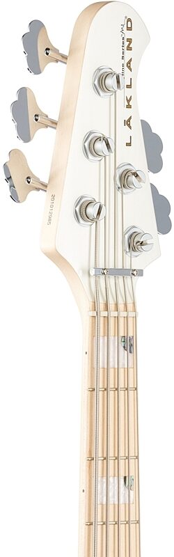 open zoom image for Lakland Skyline 55-02 Custom Maple Fretboard Bass Guitar, White Pearl, Open Box (Very Good), Headstock Left Front