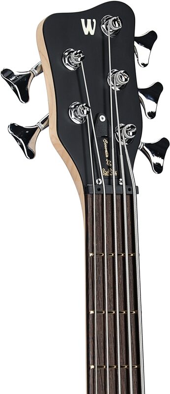 open zoom image for Warwick RockBass Corvette Basic 5 Left-Handed Bass Guitar, 5-String, Black, Headstock Left Front