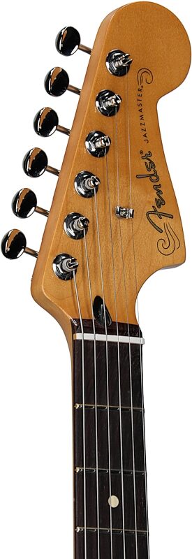 open zoom image for Fender Player II Jazzmaster Electric Guitar, with Rosewood Fingerboard, Black, Headstock Left Front