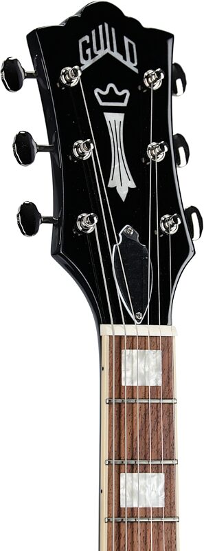 open zoom image for Guild Polara Deluxe Electric Guitar, Canyon Dusk, Headstock Left Front