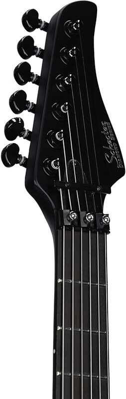 open zoom image for Schecter Jake Pitts E-1 FR-S Electric Guitar, Satin Black Open Pore, Headstock Left Front