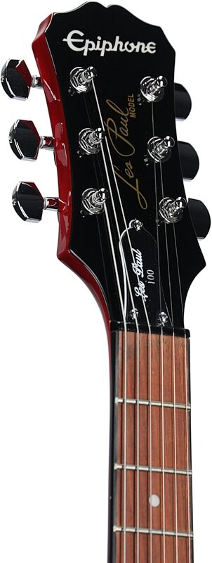 open zoom image for Epiphone Les Paul 100 Electric Guitar, Heritage Cherry Sunburst, Headstock Left Front