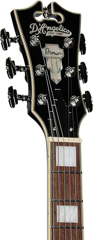 open zoom image for D'Angelico Premier Mini DC Electric Guitar, Black, Headstock Left Front