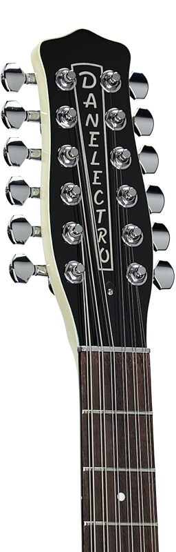 open zoom image for Danelectro 12SDC Electric Guitar, 12-String, Vintage White, Headstock Left Front