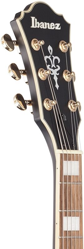 open zoom image for Ibanez AF75G Artcore Hollowbody Electric Guitar, Black Flat, Headstock Left Front
