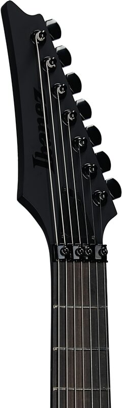 open zoom image for Ibanez RGRB720 Iron Label Electric Guitar, 7-String, Black Flat, Headstock Left Front