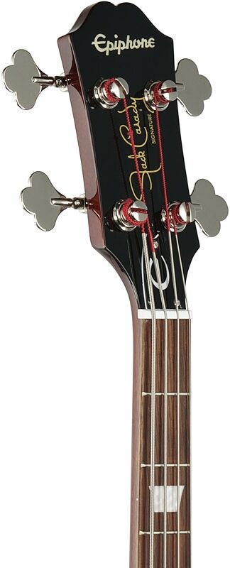 open zoom image for Epiphone Jack Casady Electric Bass, Pelham Blue, Headstock Left Front