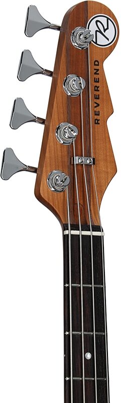 open zoom image for Reverend Mercalli 4 Electric Bass, Powder Yellow, Rosewood Fretboard, Headstock Left Front