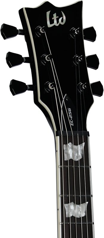 open zoom image for ESP LTD EC-256FM Electric Guitar, Silver Sunburst Teardrop, Headstock Left Front
