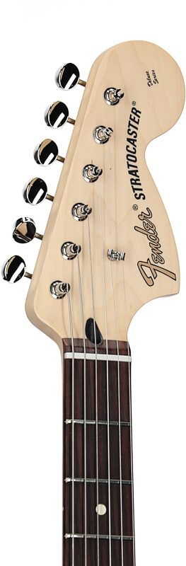 open zoom image for Fender Limited Edition Tom DeLonge Stratocaster (with Gig Bag), Black, Headstock Left Front
