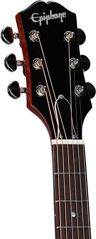 open zoom image for Epiphone Inspired by Gibson J-45 Standard EC Acoustic-Electric Guitar (with Gig Bag), Honey Burst, Headstock Left Front