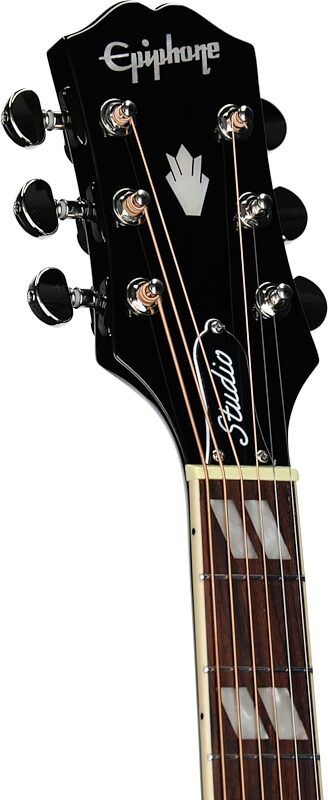 open zoom image for Epiphone Exclusive Hummingbird Studio Acoustic-Electric Guitar (with Gig Bag), Natural, Headstock Left Front