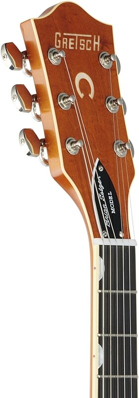 open zoom image for Gretsch G6120T-BSSMK Brian Setzer Signature 59 Bigsby Electric Guitar (with Case), Smoke Orange, Headstock Left Front