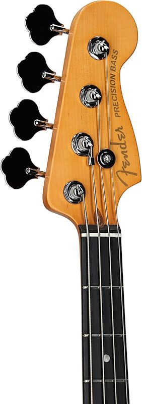open zoom image for Fender American Ultra II Precision Electric Bass, Ebony Fingerboard (with Case), Noble Blue, Headstock Left Front