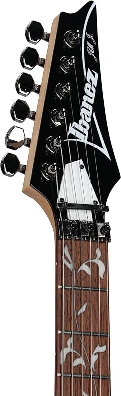 open zoom image for Ibanez Steve Vai JEM Junior Electric Guitar, Black, Headstock Left Front