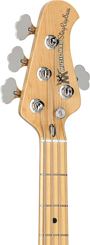 open zoom image for Ernie Ball Music Man Retro '70s StingRay Electric Bass (with Mono soft case), Sunburst, Maple Fretboard, Open Box (Good), Headstock Left Front