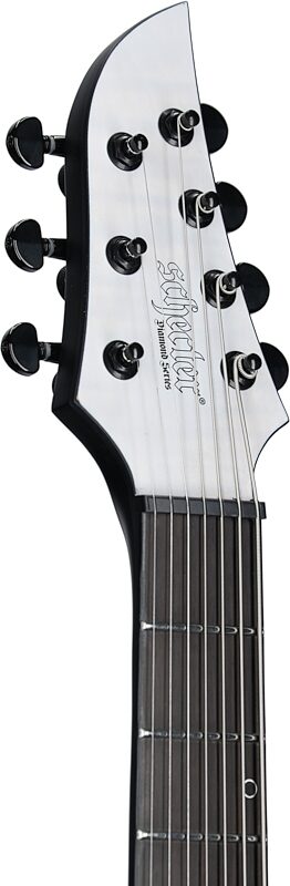 open zoom image for Schecter KM-7 MK-III Keith Merrow Electric Guitar, Left-Handed, Tri-White Satin, Headstock Left Front