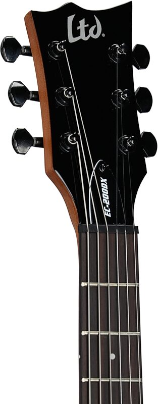open zoom image for ESP LTD EC-200DX FM Electric Guitar, Charcoal Burst, Headstock Left Front