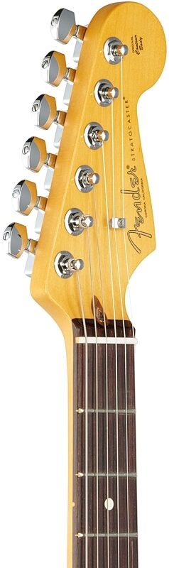 open zoom image for Fender American Professional II Stratocaster Electric Guitar, Rosewood Fingerboard (with Case), Dark Night, Headstock Left Front